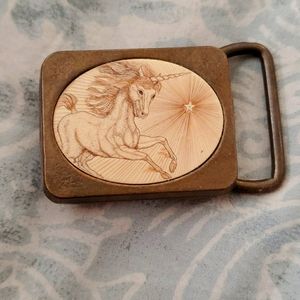 Vintage Brass Unicorn Belt Buckle